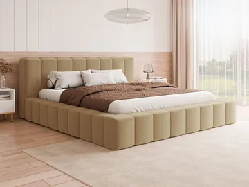 Orvinel Sengeramme 160x200 cm med Oppbevaring - Mørk beige - Møbler - Senger - Sengeramme & sengestamme