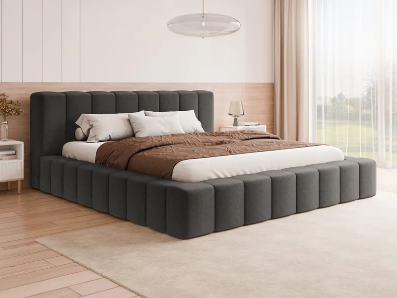 Orvinel Sengeramme 180x200 cm med Oppbevaring - Grå - Møbler - Senger - Sengeramme & sengestamme