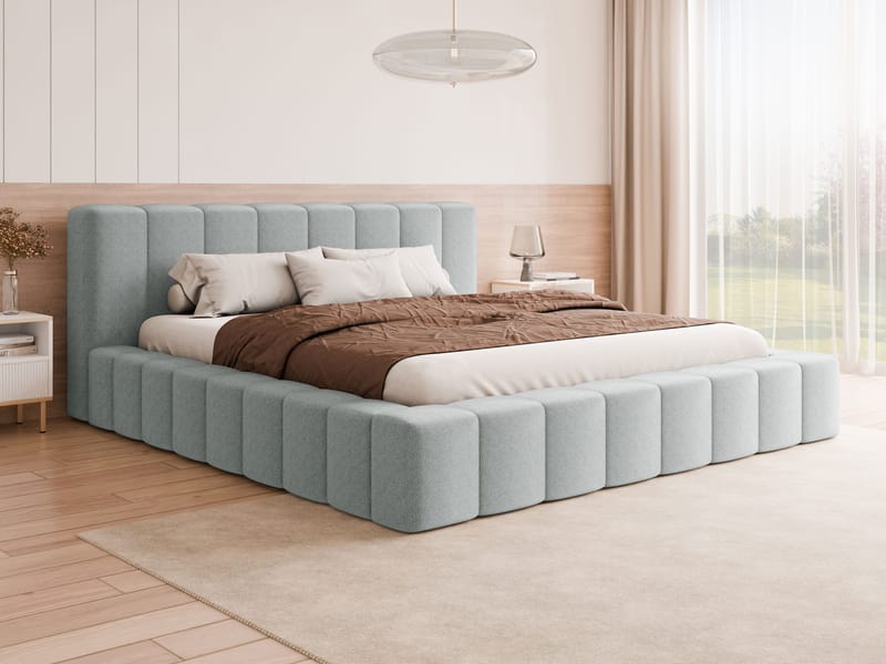 Orvinel Sengeramme 180x200 cm med Oppbevaring - Lys grå - Møbler - Senger - Sengeramme & sengestamme