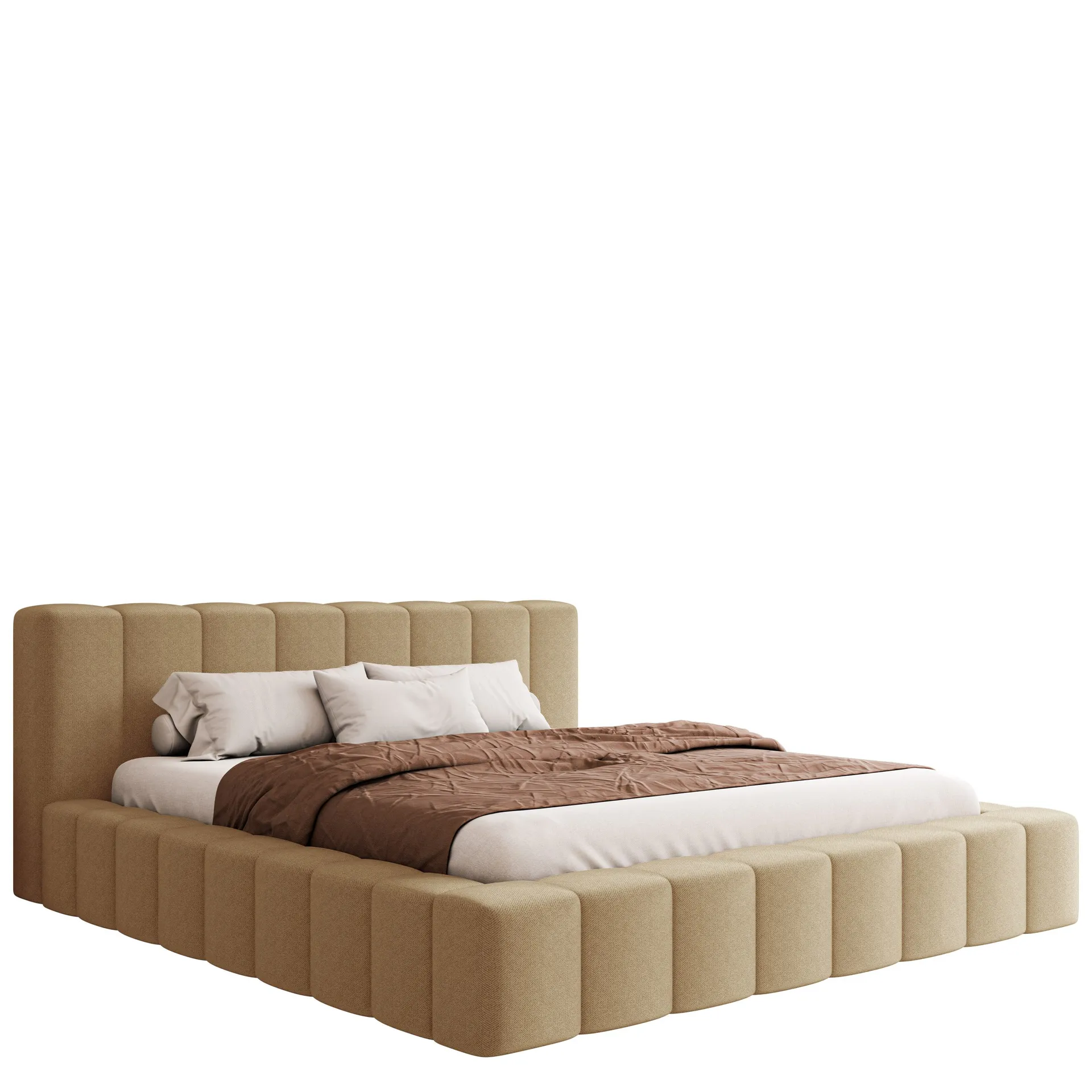 Orvinel Sengeramme 180x200 cm med Oppbevaring - Mørk beige