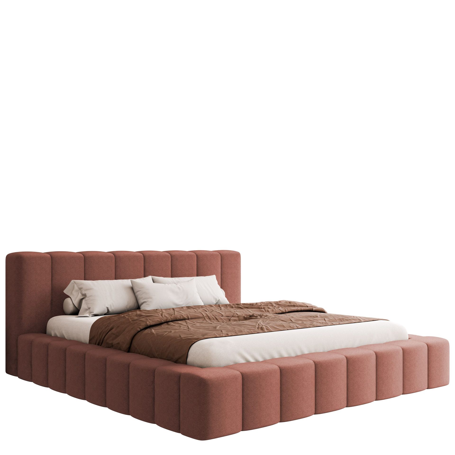 Orvinel Sengeramme 200x200 cm med Oppbevaring - Rosa