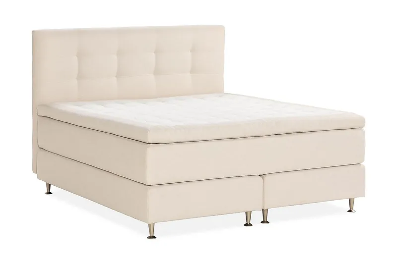 Oslo Luksus Komplett Seng Pakke Kontinentalseng 180x200 cm med sengegavl - Beige / Lys - Møbler - Senger - Kontinentalsenger