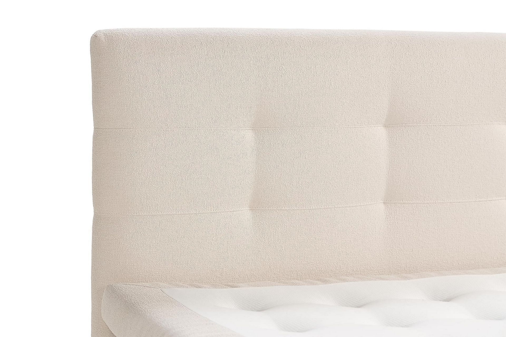 Oslo Lyx Komplett Sengpakke 180x200 cm med Knapper Sengegavl + Madrassbeskytter - Beige - Møbler - Senger - Komplett sengepakke