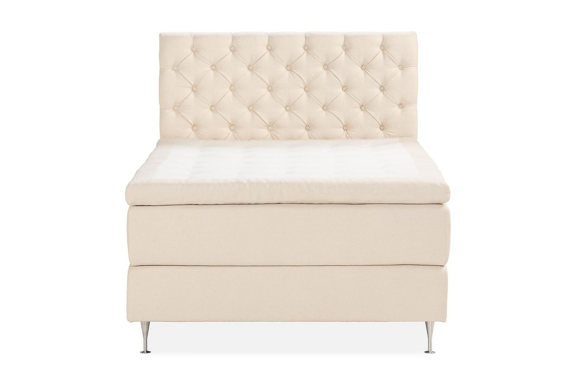 Oslo Lyx Sengepakke Boucle 120x200 Dypheftende Gavl - Lysebeige