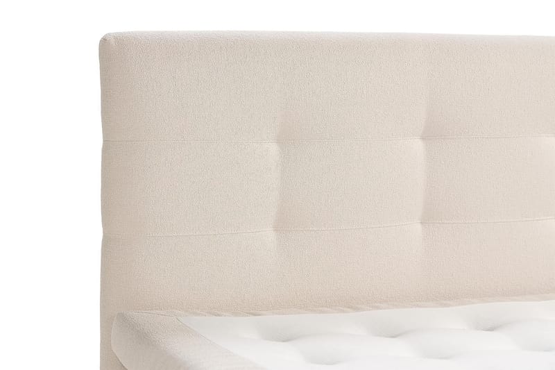 Oslo Lyx Sengepakke Boucle 120x200 Knappad Gavl + Madrassbeskytter - Lysebeige - Møbler - Senger - Komplett sengepakke