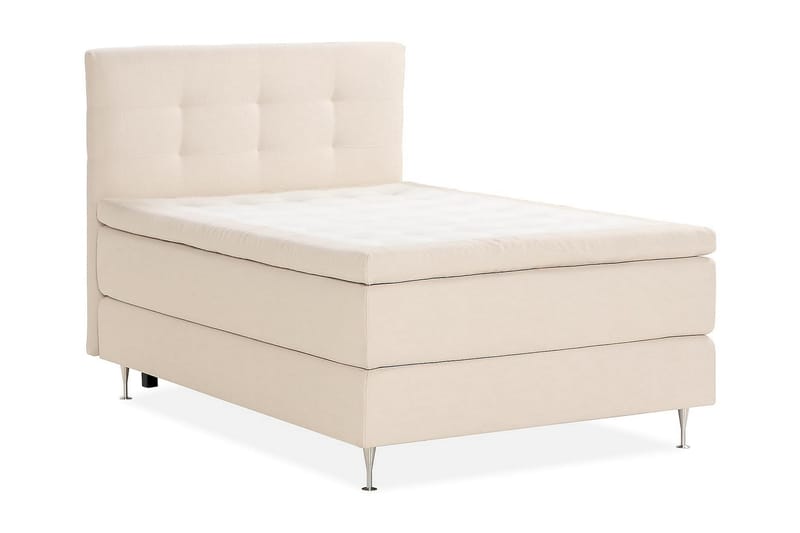 Oslo Lyx Sengepakke Boucle 120x200 Knappad Gavl + Madrassbeskytter - Lysebeige - Møbler - Senger - Komplett sengepakke