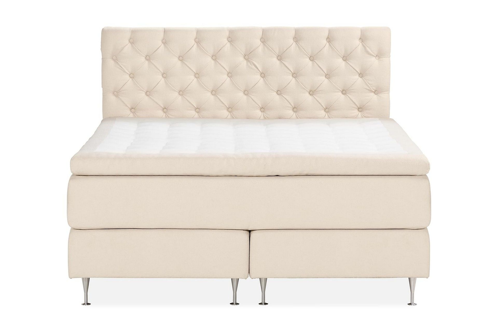 Oslo Lyx Sengepakke Boucle 160x200 Dypheftende Gavl - Lysebeige