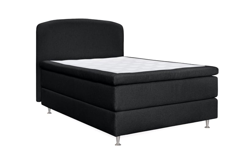 Oslo Lyx Sengpakke Kontinentalseng 120x200 cm Curved Sengegavl - Svart - Møbler - Senger - Kontinentalsenger