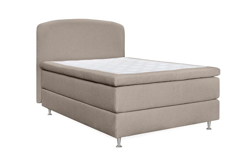 Oslo Lyx Sengpakke Kontinentalseng 140x200 cm Curved Sengegavl - Beige - Møbler - Senger - Kontinentalsenger