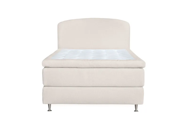 Oslo Lyx Sengpakke Kontinentalseng 140x200 cm Curved Sengegavl, Lys beige