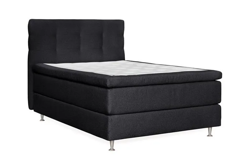 Oslo Lyx Sengpakke Kontinentalseng 140x200 cm Knappet Sengegavl - Svart - Møbler - Senger - Kontinentalsenger