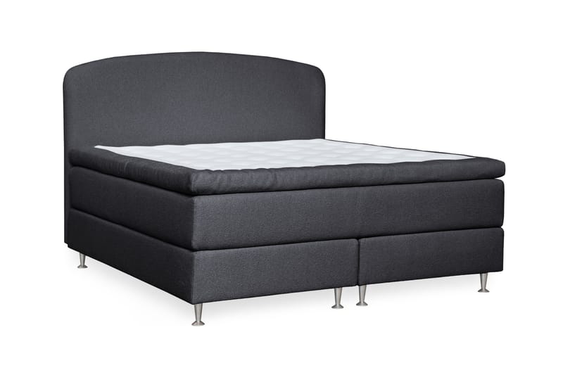 Oslo Lyx Sengpakke Kontinentalseng 160x200 cm Curved Sengegavl - Svart - Møbler - Senger - Komplett sengepakke