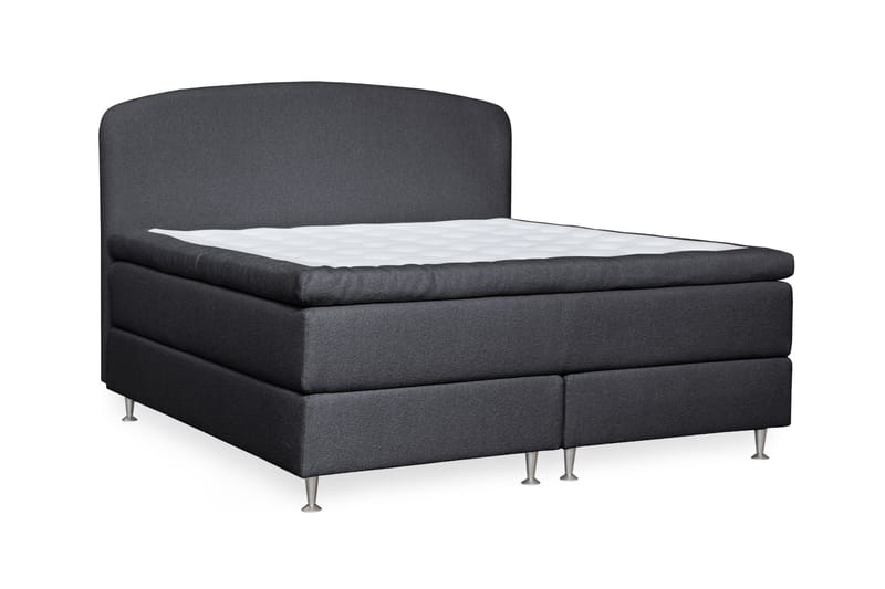 Oslo Lyx Sengpakke Kontinentalseng 160x200 cm Curved Sengegavl, Svart