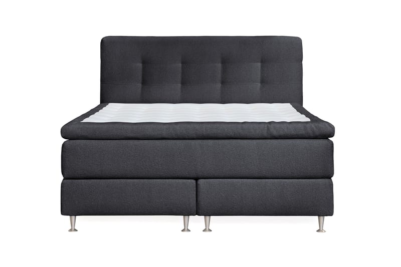 Oslo Lyx Sengpakke Kontinentalseng 160x200 cm Knappet Sengegavl - Svart - Møbler - Senger - Kontinentalsenger