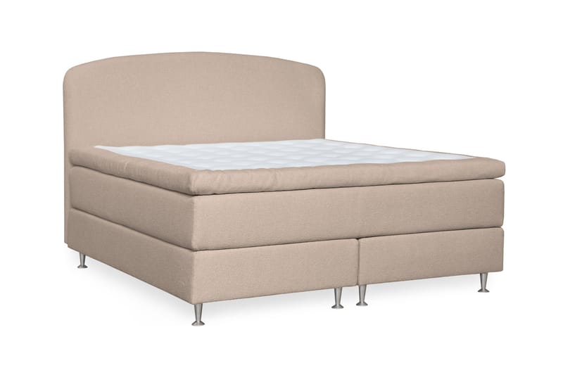 Oslo Lyx Sengpakke Kontinentalseng 180x200 cm Curved Sengegavl - Beige - Møbler - Senger - Komplett sengepakke