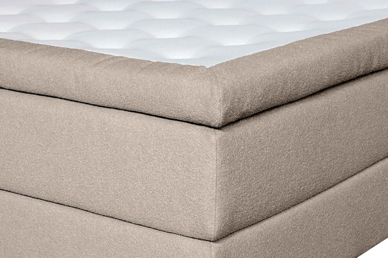 Oslo Lyx Sengpakke Kontinentalseng 180x200 cm Curved Sengegavl - Beige - Møbler - Senger - Kontinentalsenger
