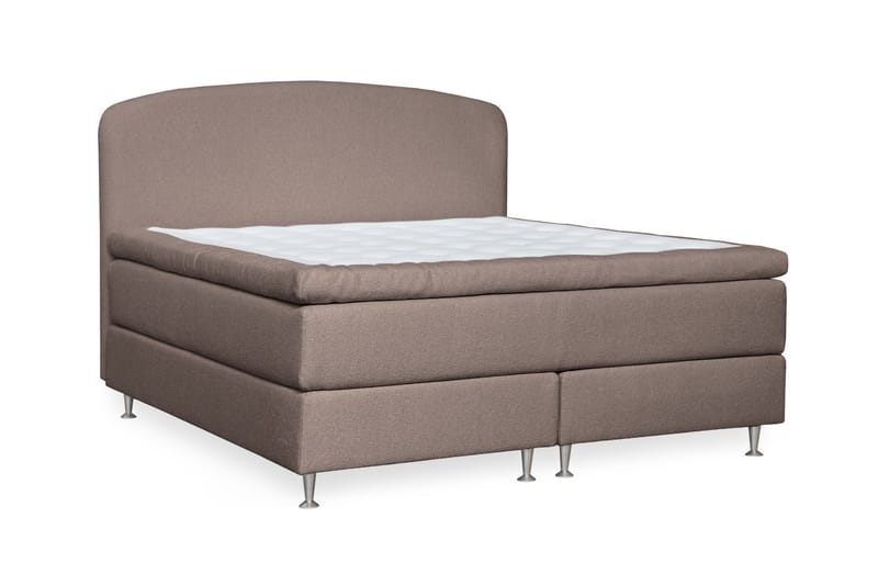 Oslo Lyx Sengpakke Kontinentalseng 180x200 cm Curved Sengegavl - Lys brun - Møbler - Senger - Komplett sengepakke