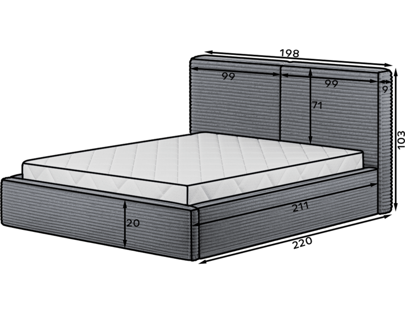 Pesillo sengeramme med oppbevaring 180x200 cm - Modullo 35 - Møbler - Senger - Sengeramme & sengestamme