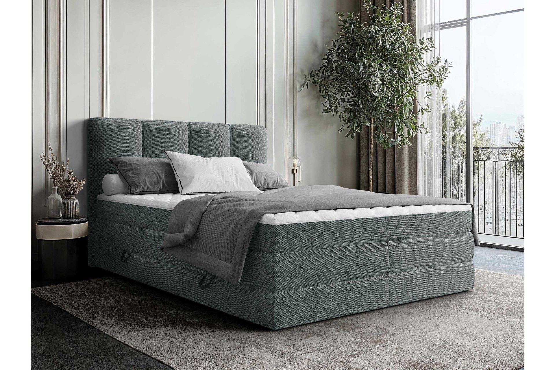 Pinta Oppbevaringsseng 160x200 cm - Beige
