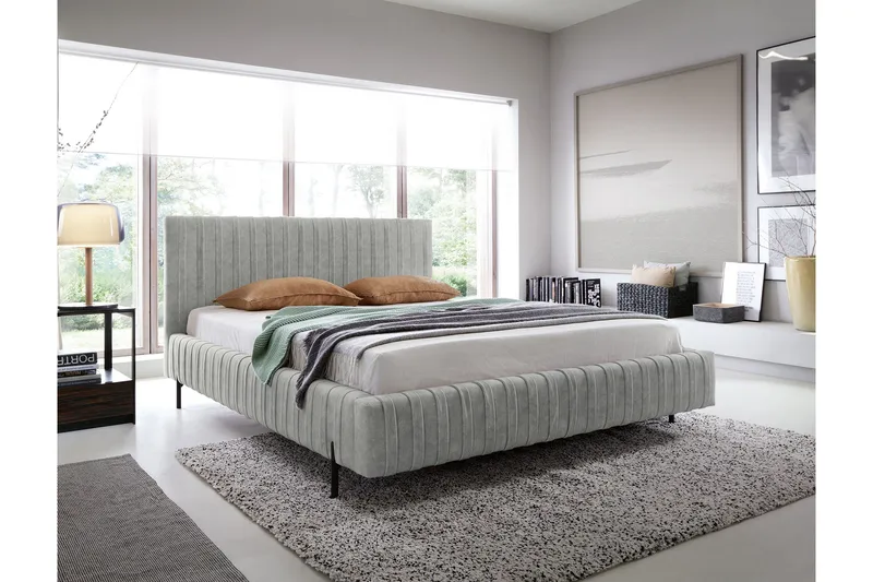 Plissa Sengramme 160x200 cm, Grå