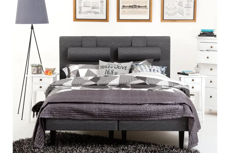 Prime Komplett Sengepakke 160x200 cm - Mørkegrå - Møbler - Senger - Komplett sengepakke