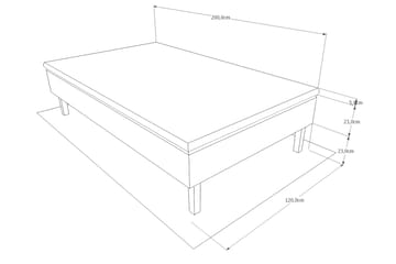 Prime Rammeseng 120x200 Ancona - Grå - Møbler - Senger - Enkeltsenger