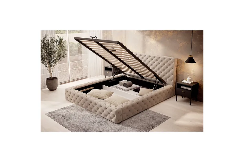 Princce Sengeramme 160x200 cm - Svart-hvit - Møbler - Senger - Sengeramme & sengestamme
