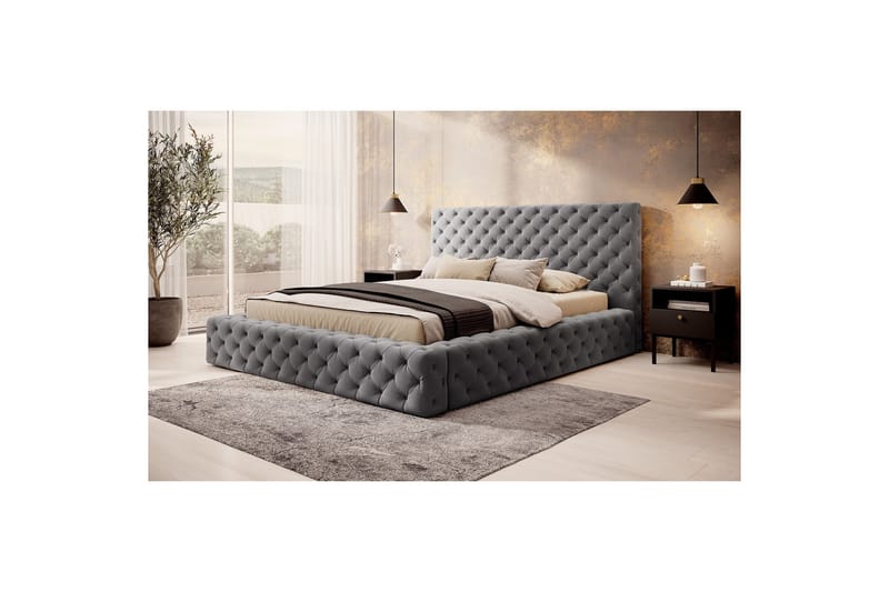 Princce Sengeramme 160x200 cm - Svart-hvit - Møbler - Senger - Sengeramme & sengestamme