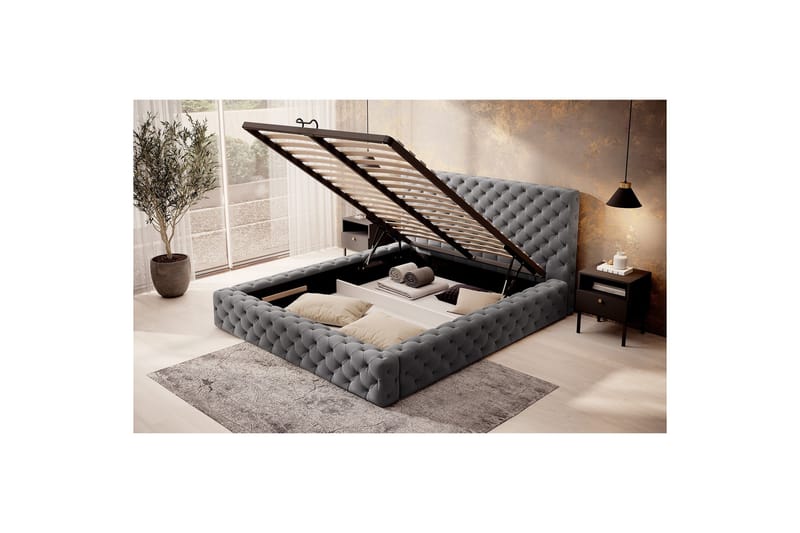 Princce Sengeramme 160x200 cm - Svart-hvit - Møbler - Senger - Sengeramme & sengestamme