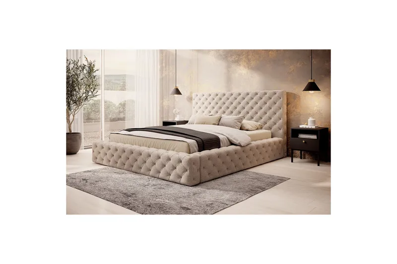 Princce Sengeramme 160x200 cm - Svart-hvit - Møbler - Senger - Sengeramme & sengestamme