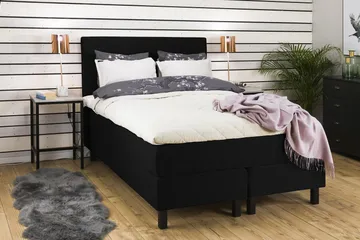 Princess Sengepakke – Kontinentalseng 120x200 cm i Stoff med Overmadrass med Fasthetsgrad Medium - Svart - Møbler - Senger - Enkeltsenger