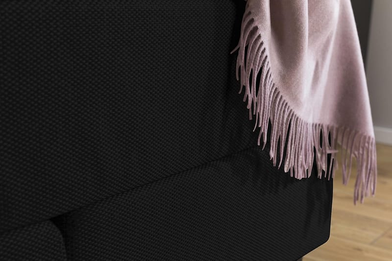 Princess Sengepakke – Kontinentalseng 120x200 cm i Stoff med Overmadrass med Fasthetsgrad Medium - Svart - Møbler - Senger - Enkeltsenger
