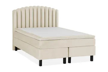 Princess Sengepakke – Kontinentalseng 140x200 cm med Sengegavl + Overmadrass - Beige - Møbler - Senger - Kontinentalsenger
