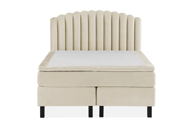 Princess Sengepakke – Kontinentalseng 140x200 cm med Sengegavl + Overmadrass - Beige - Møbler - Senger - Kontinentalsenger
