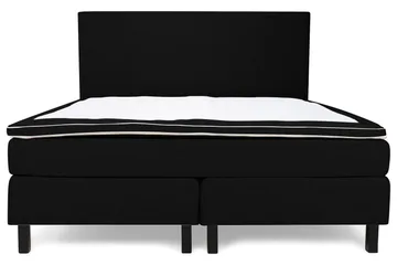 Princess Sengepakke – Kontinentalseng 160x200 cm i Stoff med Sengegavl + Overmadrass med Fasthetsgrad Medium - Svart - Møbler - Senger - Kontinentalsenger