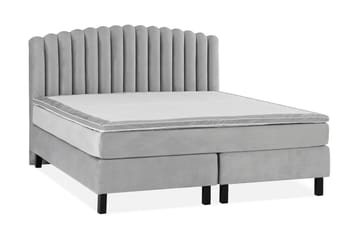 Princess Sengepakke – Kontinentalseng 160x200 cm med Sengegavl + Overmadrass - Grå - Møbler - Senger - Komplett sengepakke