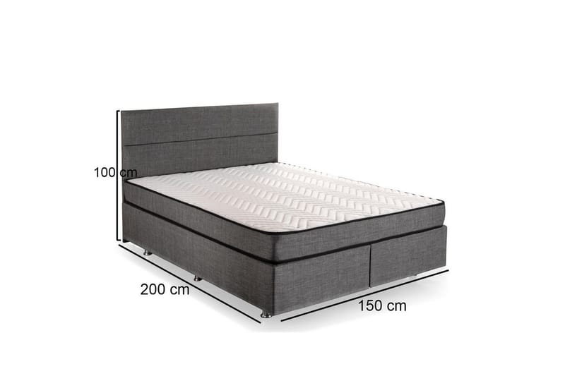 Quarel Seng Pakke Ramme Seng 150x200 cm - Grå - Møbler - Senger - Komplett sengepakke