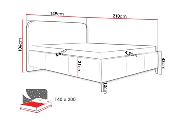 Raher Sengeramme 140x200 cm - Hvit - Møbler - Senger - Sengeramme & sengestamme