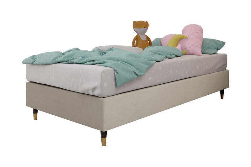 Adeliza Rammeseng 120x200 cm - Fløyel/Beige/Tre/Metall - Møbler - Senger - Rammeseng