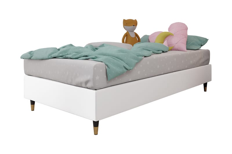 Adeliza Rammeseng 120x200 cm - Kunstlær/Hvit/Tre/Metall - Møbler - Senger - Rammeseng