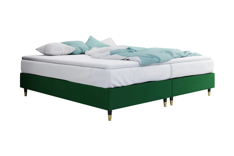 Adeliza Rammeseng 140x200 cm, Fløyel/Mørkegrønn/Tre/Metall
