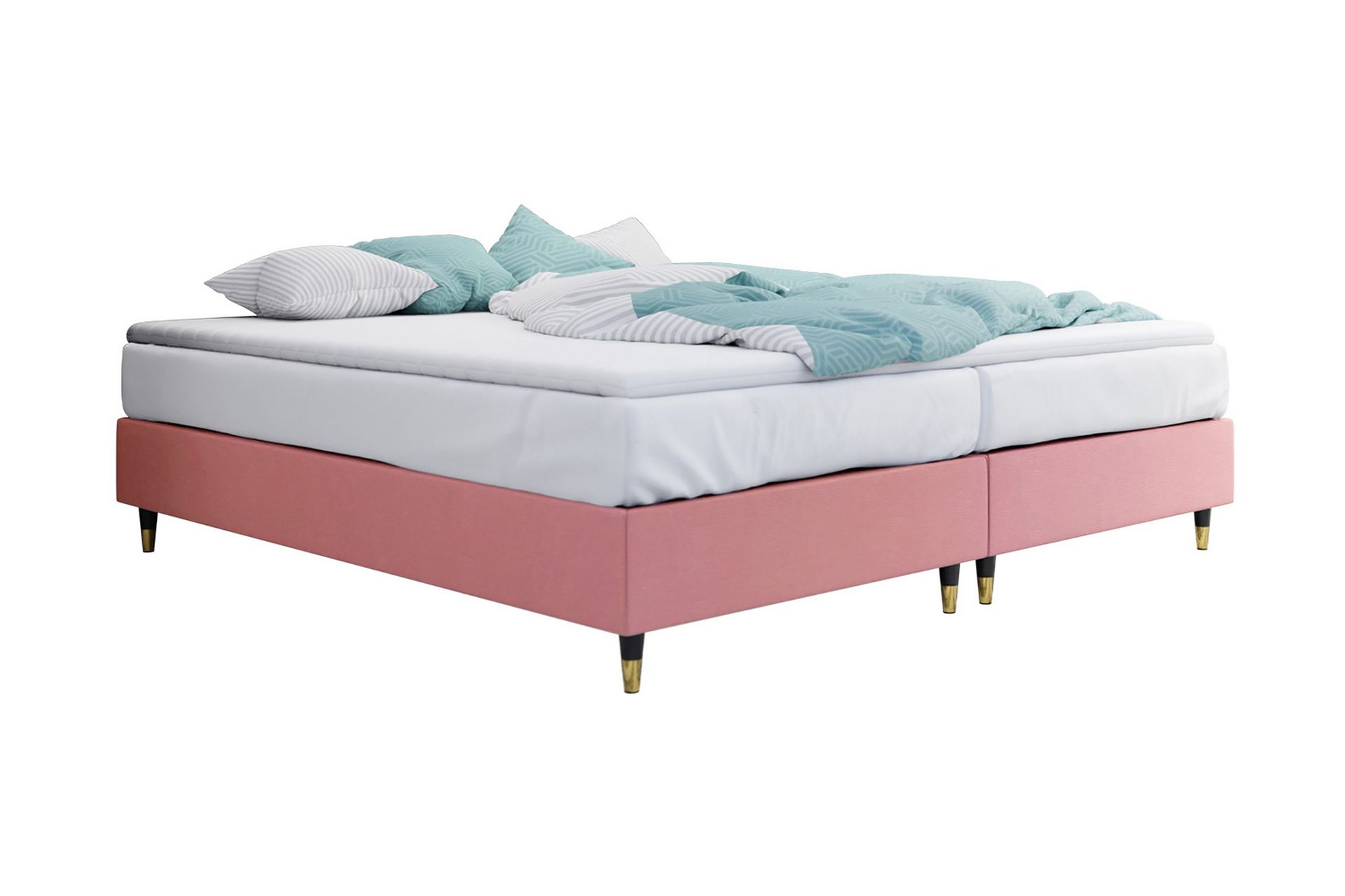 Adeliza Rammeseng 160x200 cm - Fløyel/Rosa/Tre/Metall