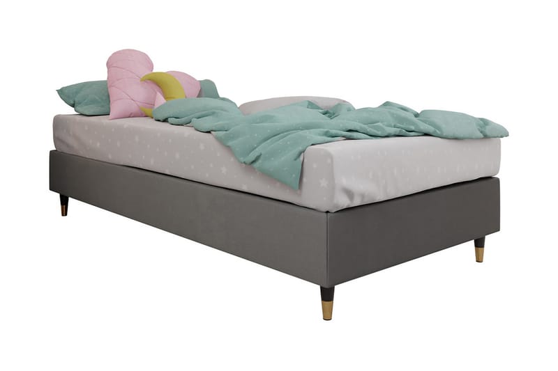 Adeliza Rammeseng 80x200 cm - Fløyel/Grå/Tre/Metall - Møbler - Senger - Rammeseng