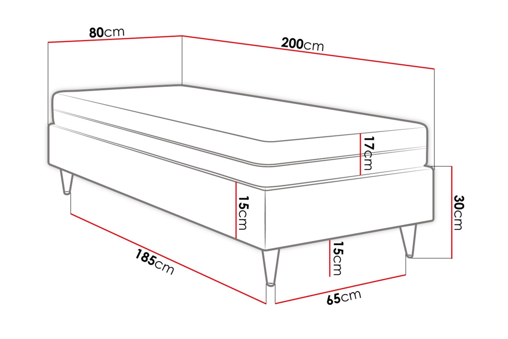 Adeliza Rammeseng 80x200 cm - Fløyel/Grå/Tre/Metall - Møbler - Senger - Rammeseng