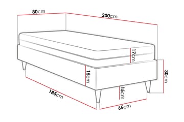 Adeliza Rammeseng 80x200 cm - Fløyel/Rosa/Tre/Metall - Møbler - Senger - Rammeseng