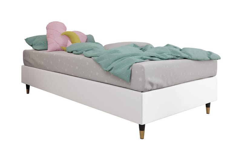 Adeliza Rammeseng 80x200 cm - Kunstlær/Hvit/Tre/Metall - Møbler - Senger - Rammeseng