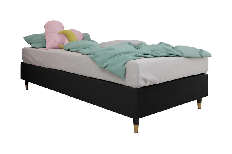 Adeliza Rammeseng 80x200 cm, Kunstlær/Svart/Tre/Metall