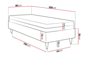 Adeliza Rammeseng 80x200 cm - Kunstlær/Svart/Tre/Metall - Møbler - Senger - Rammeseng