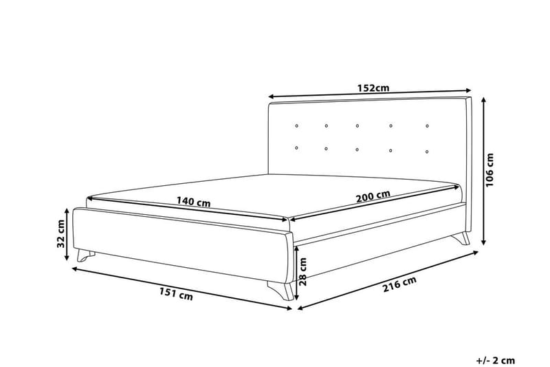 Ambassador Dobbeltseng 140x200 cm - Beige - Rammeseng