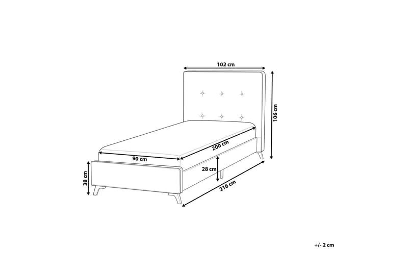 Ambassador Dobbeltseng 90x200 cm - Beige - Møbler - Senger - Rammeseng